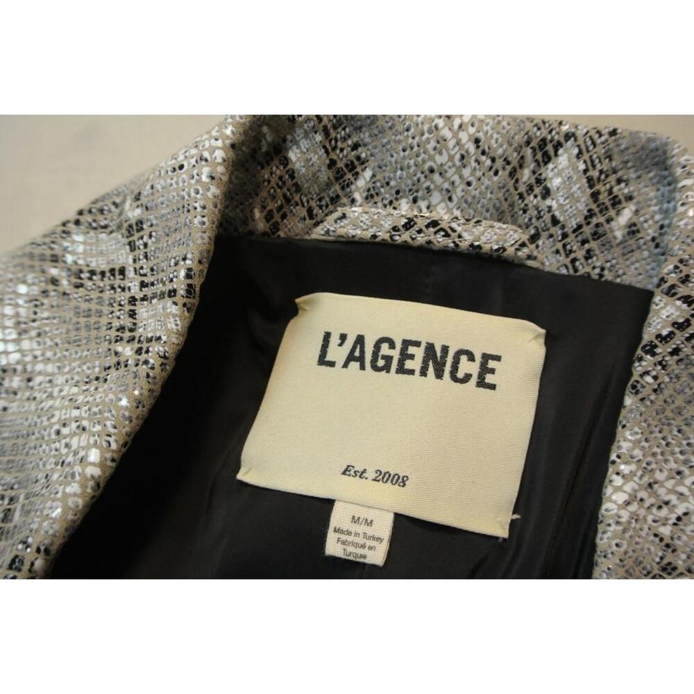 NEW, L'AGENCE Python Leather Biker Jacket Size M … - image 6